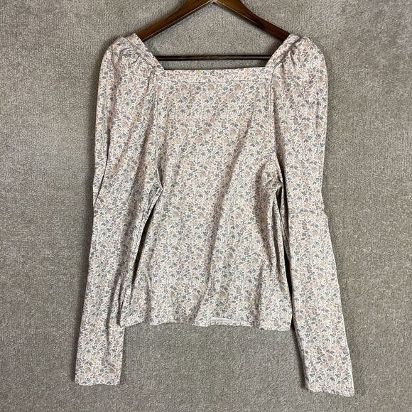 Splendid Josephine Sweatshirt Women's Medium Knit Top Floral Relaxed Puff Sleeve - Picture 10 of 11